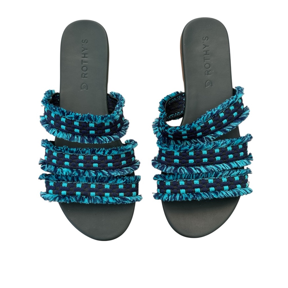 Rothy's Blue Fringe Sandals Size 7